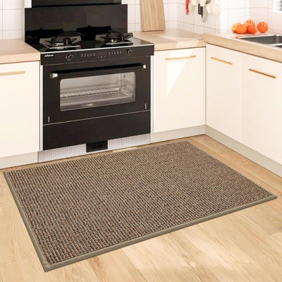 Tapis de cuisine 20 po x 32 po, tapis de cuisine antidérapants pour le sol, tapis de cuisine super absorbants et résistants aux taches, tapis lavables à la machine pour la cuisine, le couloir, la buanderie et l'évier, taupe