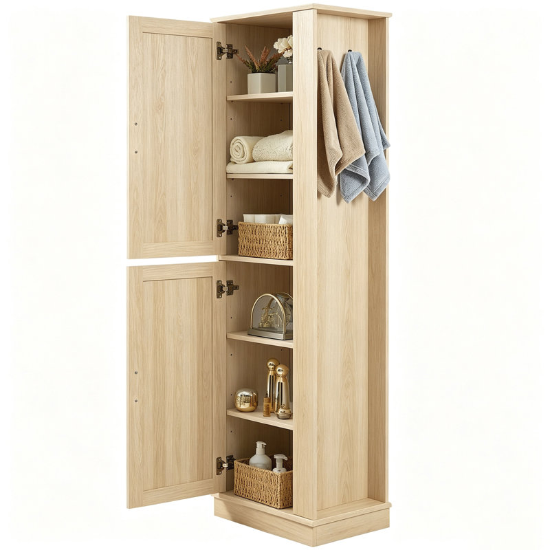 Grande armoire de rangement autoportante de 68 po avec tablettes réglables H 68 po