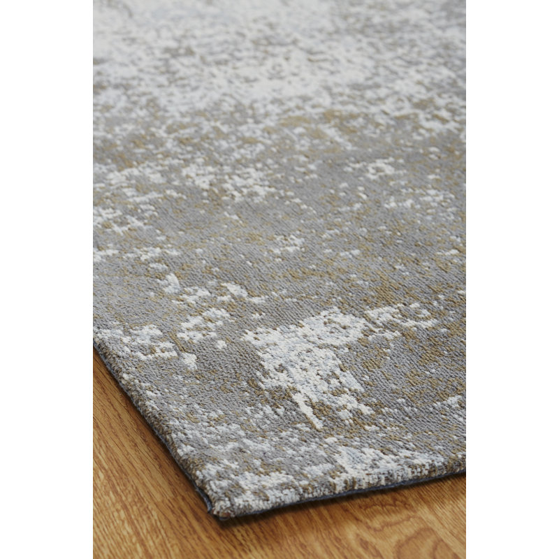 Shonna Cotton Abstract Area Rug in Gray, Rectangle 2' x 3'