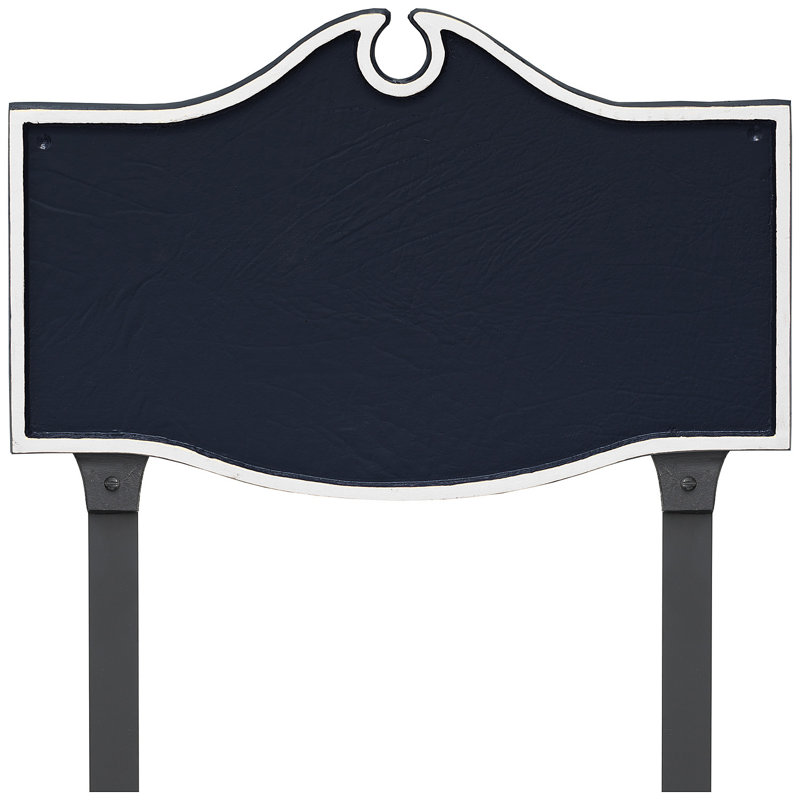Plaque d’adresse murale sur 1 ligne colonial, Marine / Argent