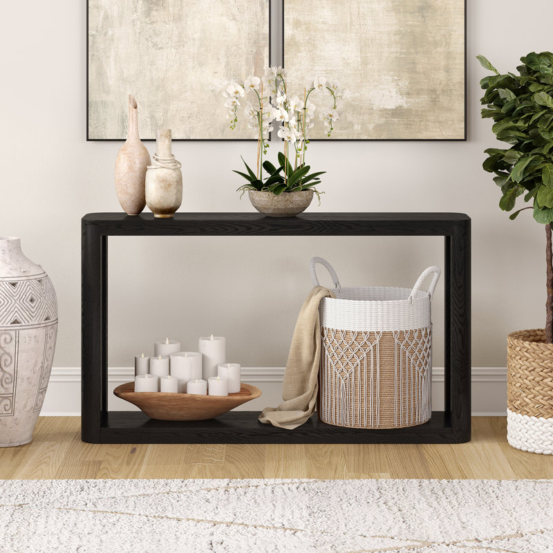 Kellan 52" Wide Rectangular Console Table, Black