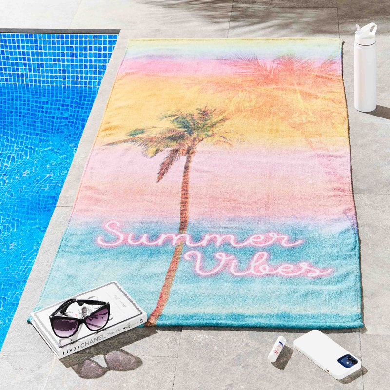 Summer Vibes 100% Cotton Beach Towel