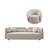 2-Piece Modern Boucle Living Room Sofa Set with 360° Swivel Barrel Chair, 4-Seat Upholstered Couch-1716168770