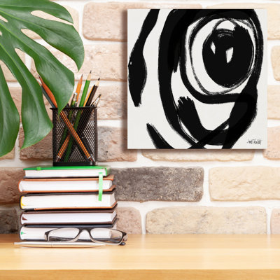 'Black And White Abstract 1' by Anne Tavoletti Canvas Wall Art, 18" x 18"