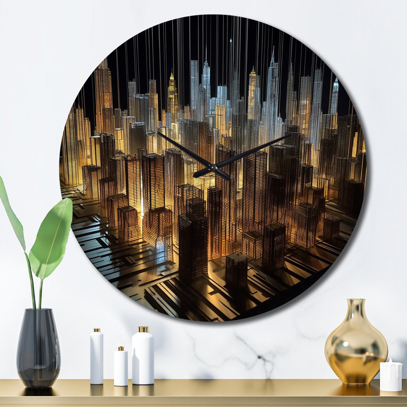 Horloge murale 3D 3D Cityscape New York, Grand