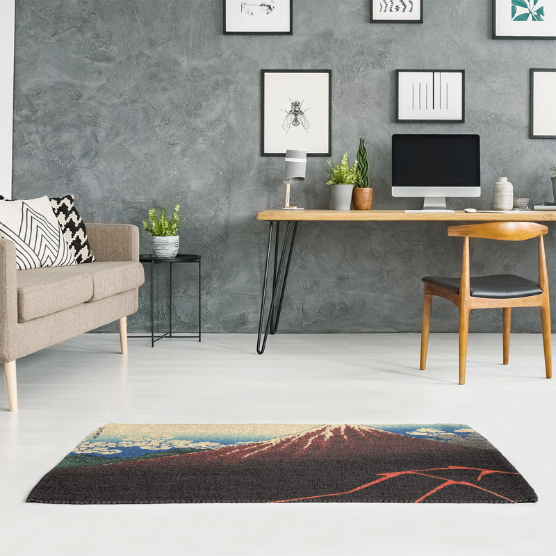 Tapis de l’éclairage au-dessous du sommet brun/bleu/beige, Rectangle 2 pi x 3 pi