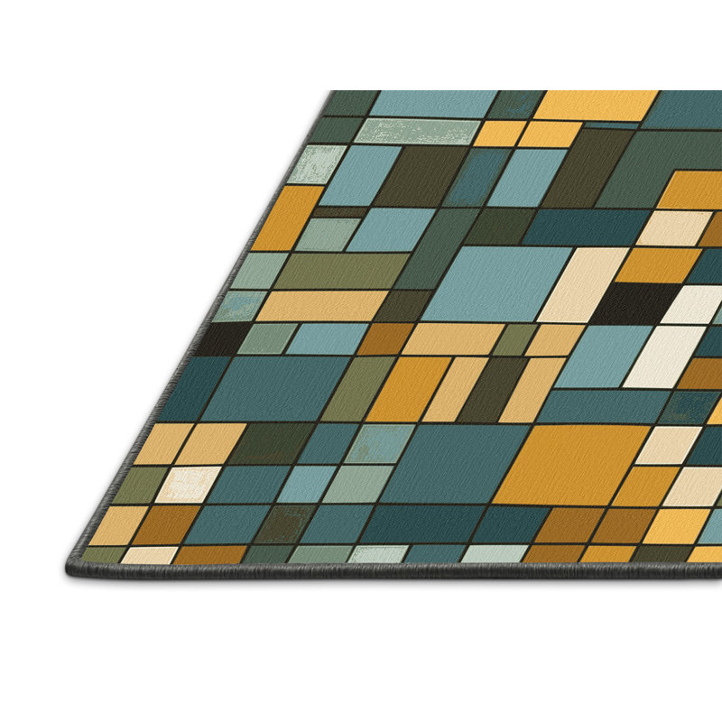 Colored Patchwork Rug, Rectangle 2' x 3'