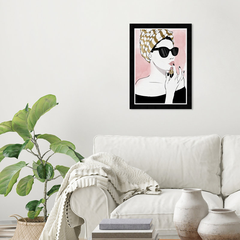 « all glammed up night feuille », impression encadrée, Cadre noir, H 21 po x l 15 po x P 0,75 po
