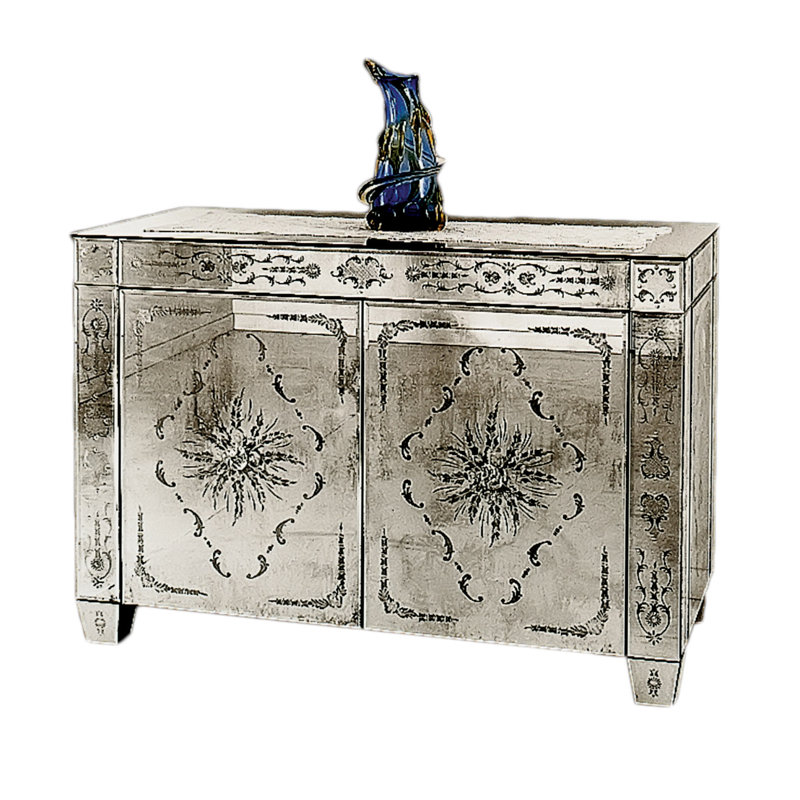 Venetian 50" Wide Lacquered Wood Sideboard