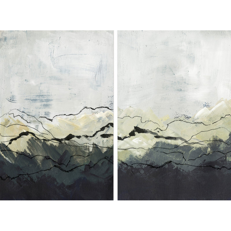 Déserté des montagnes - impression sur toile 2 pièces, H 18 po x l 12 po x L 1,5 po