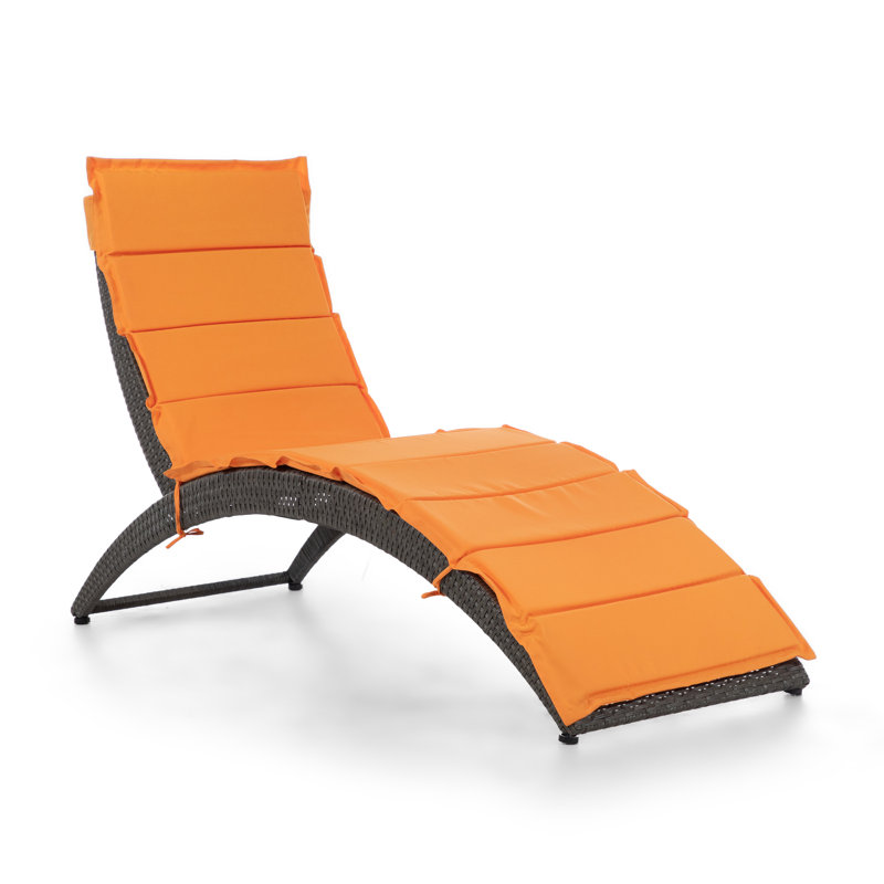 Islander Outdoor Chaise Lounge, Orange