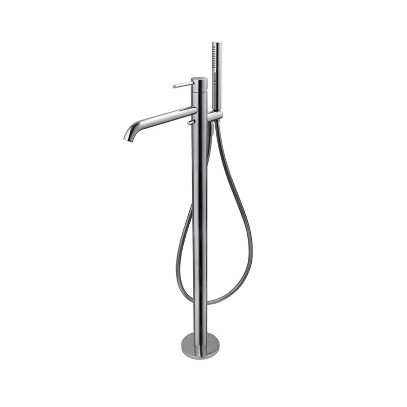Round Tub Filler with Diverter, Polished Chrome