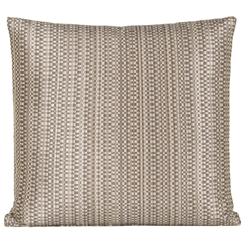 Housse et insert de coussin carré en mélange de coton Dortmund, gris, 30 po x 30 po