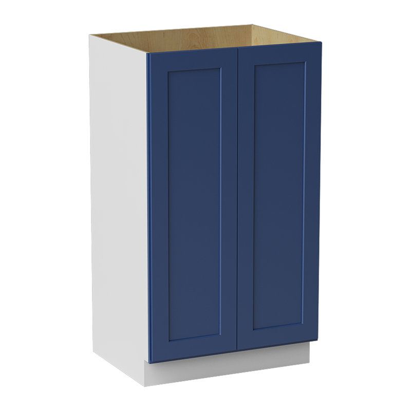 Armoire de cuisine en bois massif prête à assembler, 30", 54", Shaker bleu