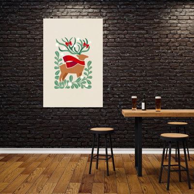 Cozy Christmas Deer Elegant Modern Abstract