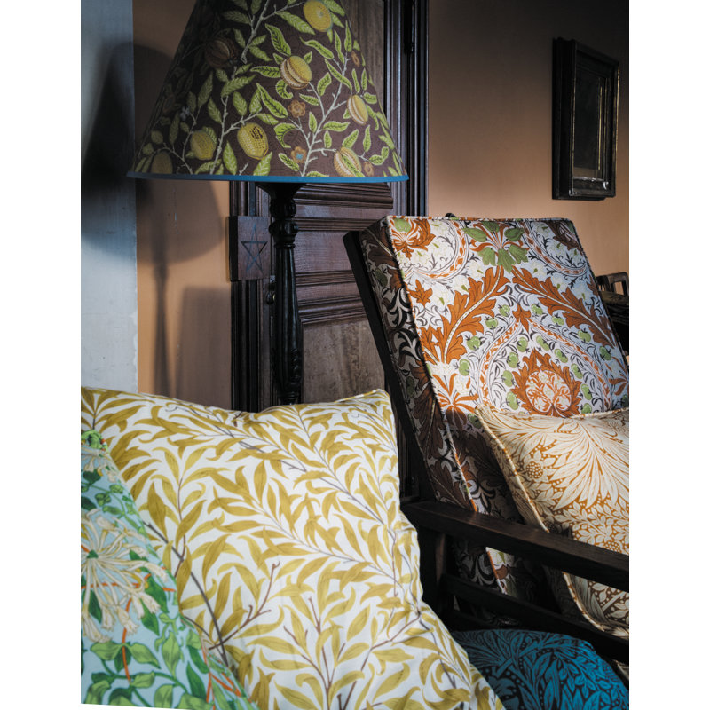Merton Fabric, Burnt Orange/Chartreuse