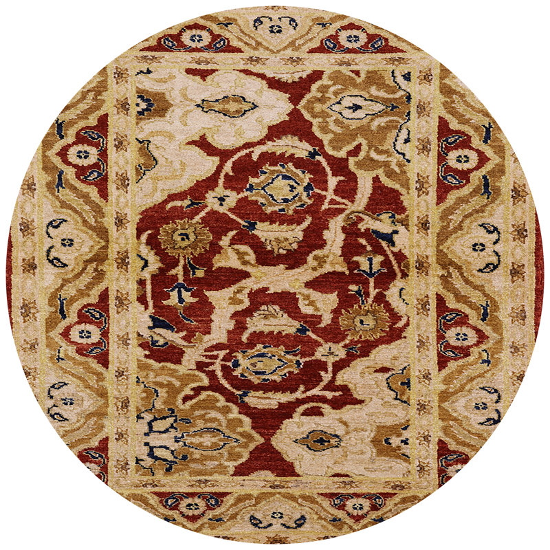 Tapis oriental rouge / beige Bannerman, Rond 4 pi