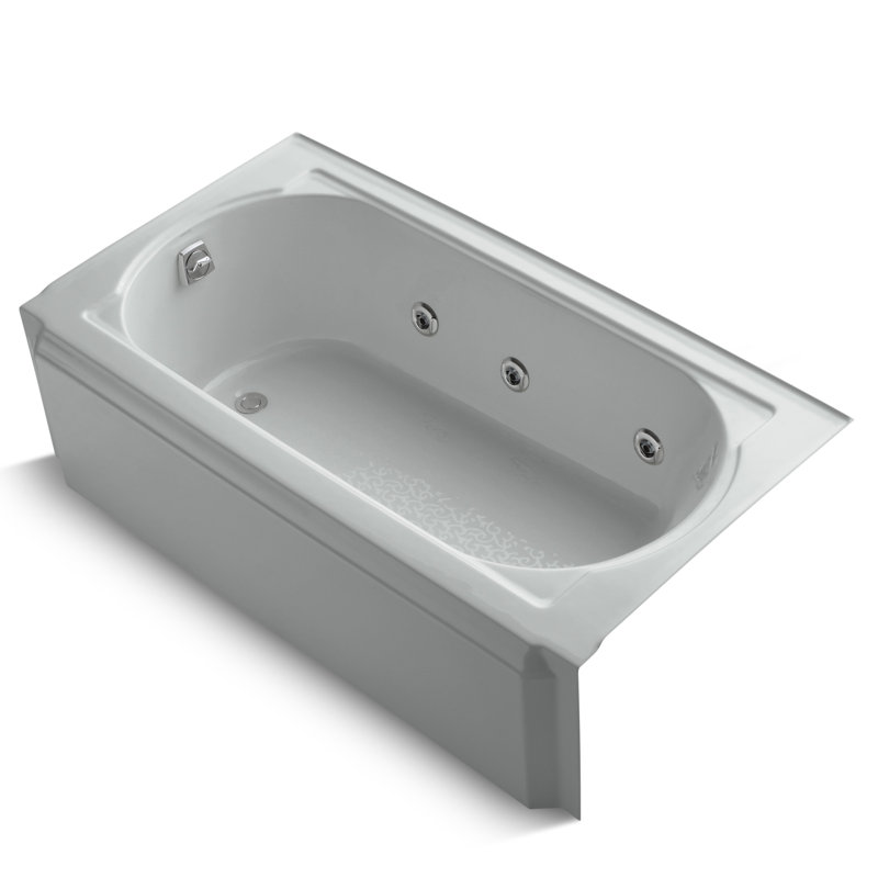 Memoirs Alcove 60" x 33.75" Whirpool Bathtub, Ice Gray