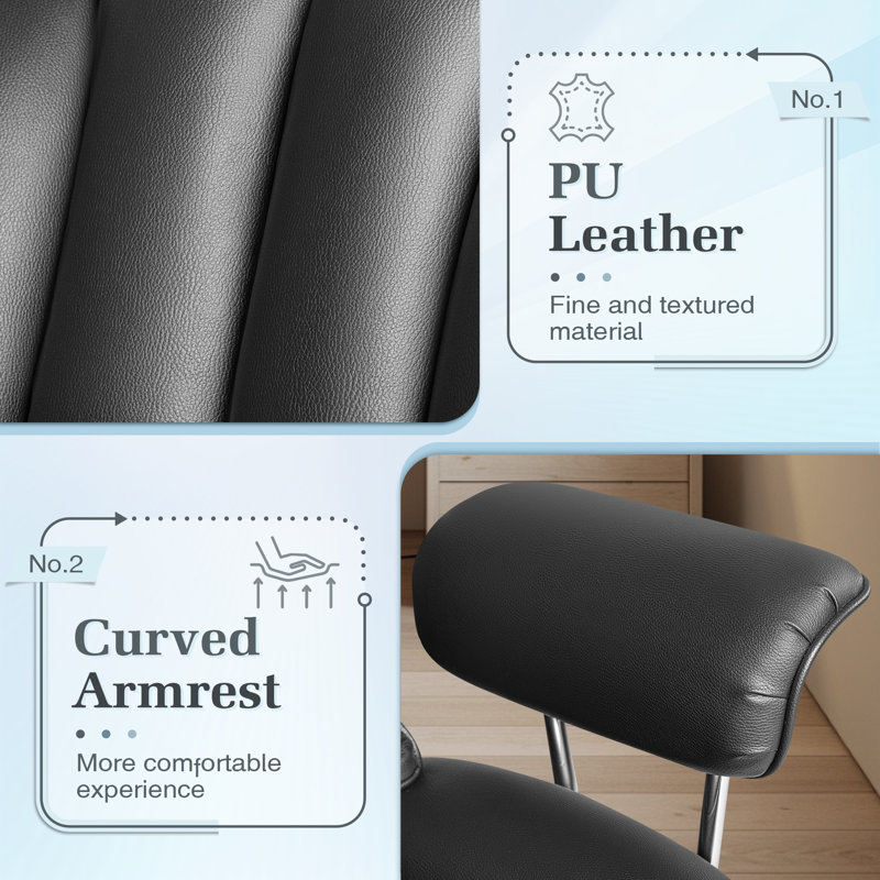Big & Tall Style Executive High-Back Office Chair with Footrest and Lumbar Support, Black