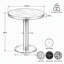 Table bistro ronde de 23,6 pouces, plateau en panneau de fibres à densité moyenne à texture UV, bordure en acier inoxydable, pieds en métal, table basse de luxe moderne et légère-248306095