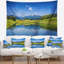 Tapisserie d’été paysager avec un lake clair de lake mountain-28497864