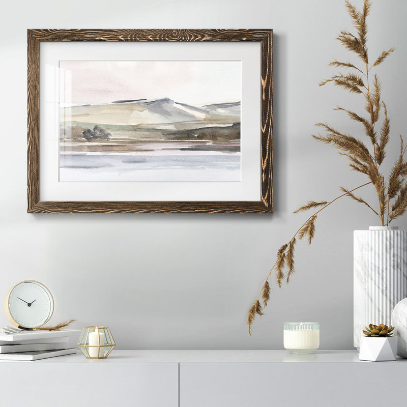 Autumn Mountain Valley I, reproduction d'art sur papier, Noyer, H 28 po x l 42 po x P 1,5 po