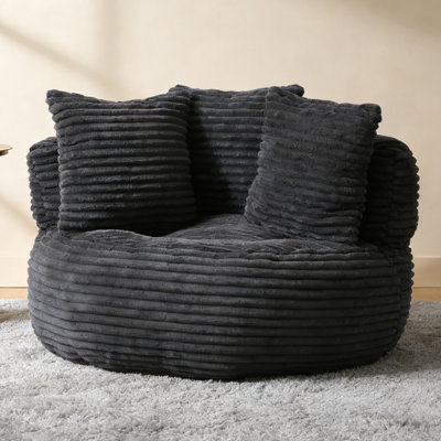 Oversized Round Accent Chair Indoor,modern 45-inch Upholstered Corduroy Deep Seat Circle Single Cloud Lounge Floor Sofa For Gaming,reading Living Room Bedroom Office