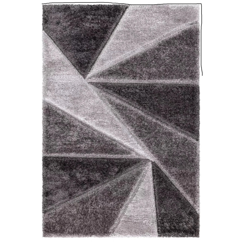 Geometric Shag Area Rug, Rectangle 120 x 170 cm