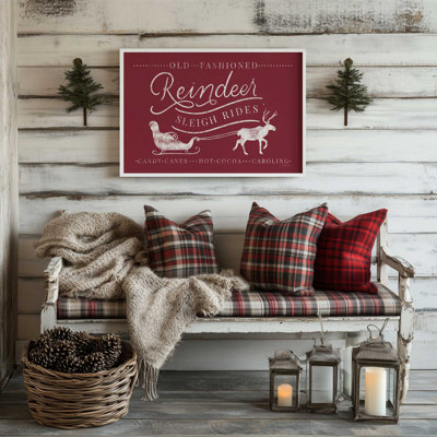 «Classic Reindeer Sleigh Rides», impression de signe