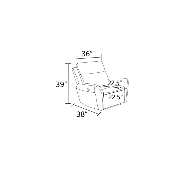 Fauteuil inclinable électrique 36 po Gigi