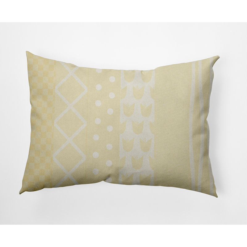Striped Outdoor Reversible Throw Pillow, Yellow