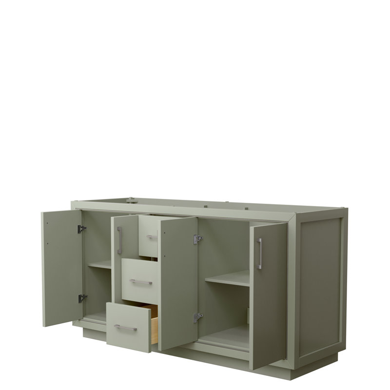 Base de meuble-lavabo double avec miroir 65,25 po Icon, Vert clair