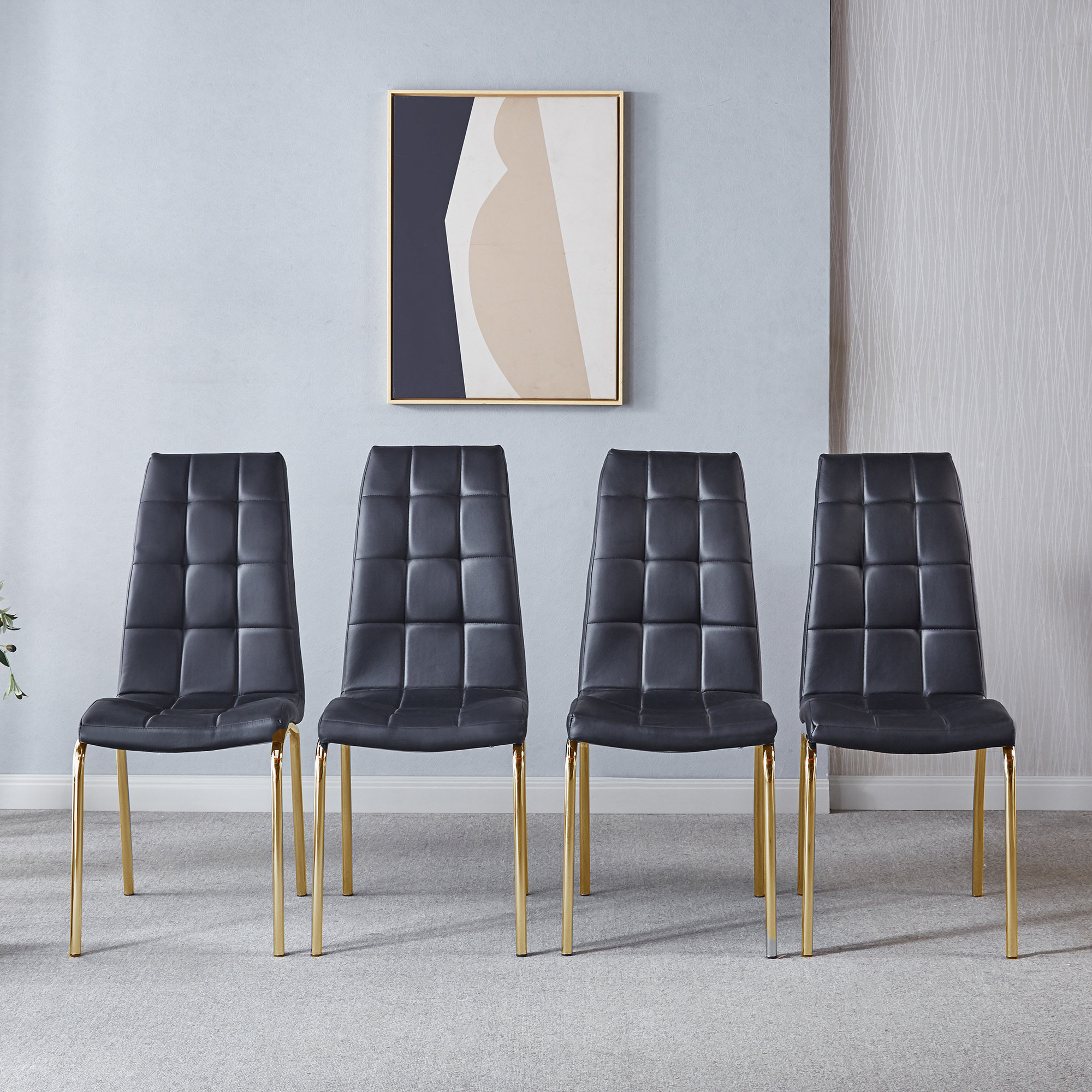 Everly Quinn Gold standard dining: set of 4 modern lattice design ...