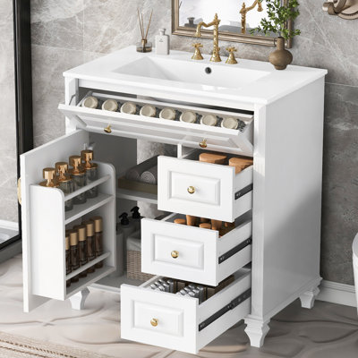 Meuble-lavabo 30 po avec comptoir en céramique