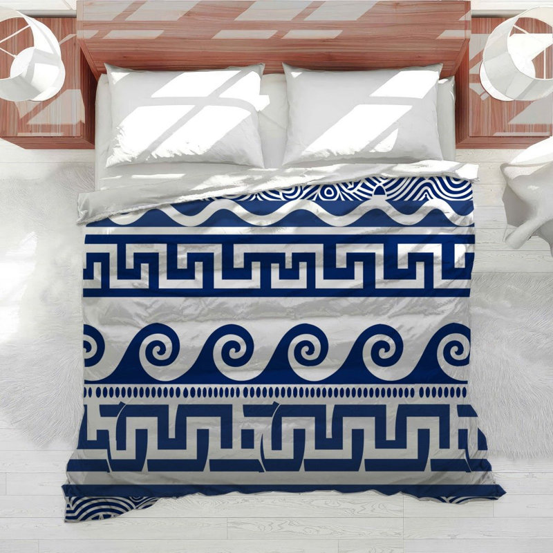 Housse de couette en microfibre à motif géométrique, Grand