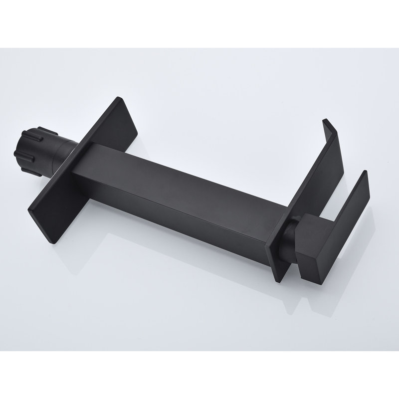 Robinet de salle de bain à cascade avec bonde escamotable en acier inoxydable noir mat pour un drain de remodelage, finition gracieuse