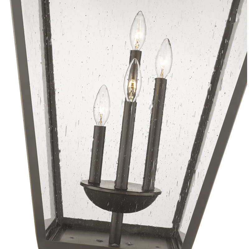 Luminaire d'extérieur 4 lumières Geers, Bronze huilé, Semé