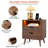  19.7" Nightstand With 2 Drawers & Open Shelf, Bedside Table With LED Lights & Outlets, End Table For Bedroom Or Living Room
