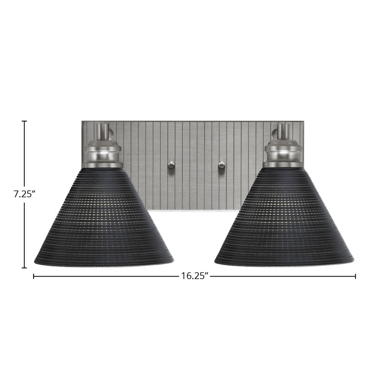 Éclairage pour meuble-lavabo à 2 lumières Jarred, Nickel brossé, Noir