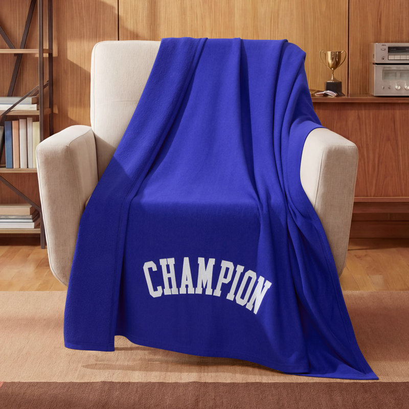 Jeté Champion avec revers en molleton, Bleu royal