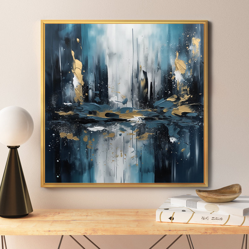 Bondon sur toile, H 36 po x l 36 po x P 1,5 po, Cadre flottant doré