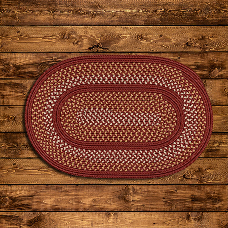 Tapis tressé rouge Knudtson, Tapis de couloir 2 pi x 11 pi