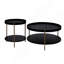 Ensemble de 2 tables basses rondes modernes à 2 niveaux pour salon, chambre à coucher, bureau et assemblage facile