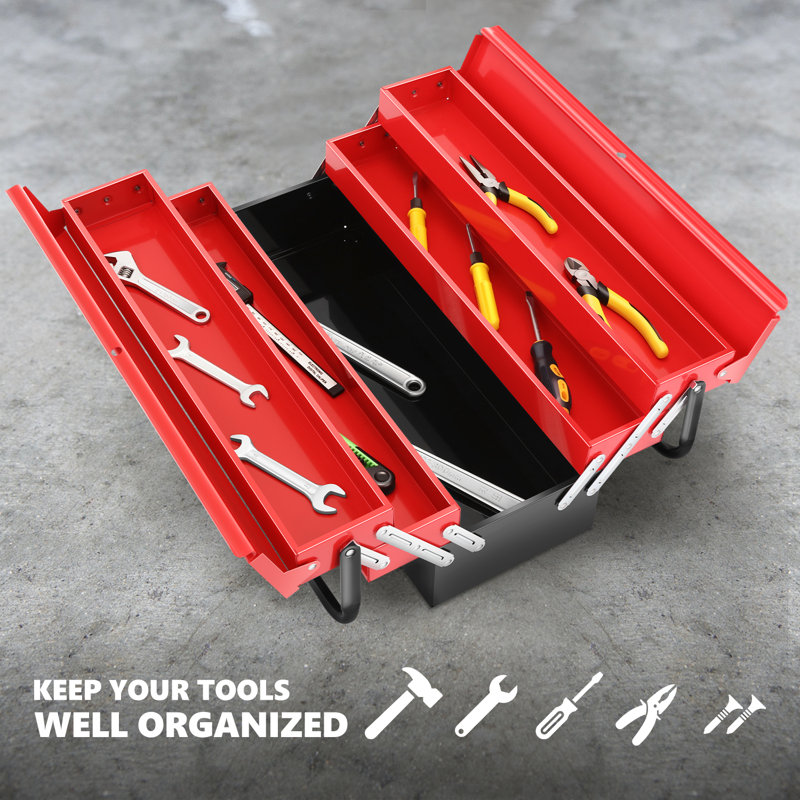 Boîte à outils pliante en métal