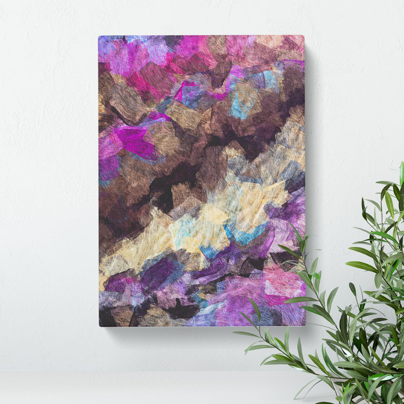 New Day In Abstract - Wrapped Canvas, 50cm H x 35cm W x 3cm D, Pink/Brown/Grey