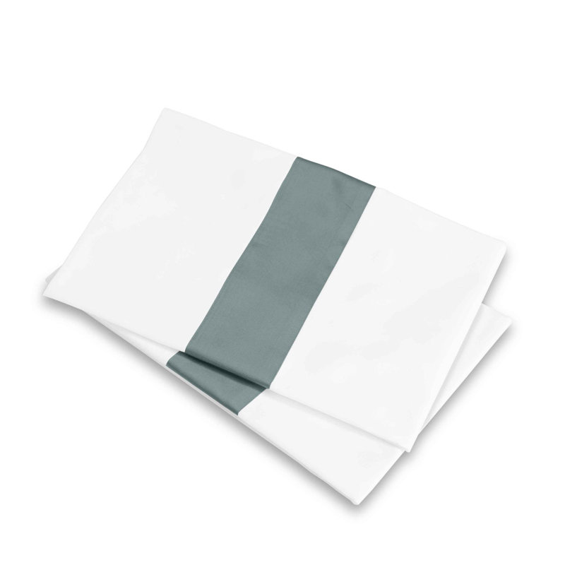 Aida Pillow Case, Standard Pillowcase, White/Wilton Blue