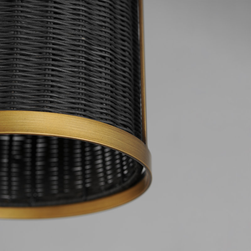 Eddyville 1 - Light Natural Aged Brass Cylinder Pendant