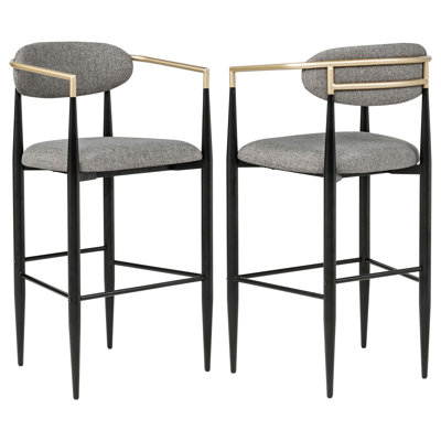Amen Fabric Upholstered Bar Chair Dark Grey