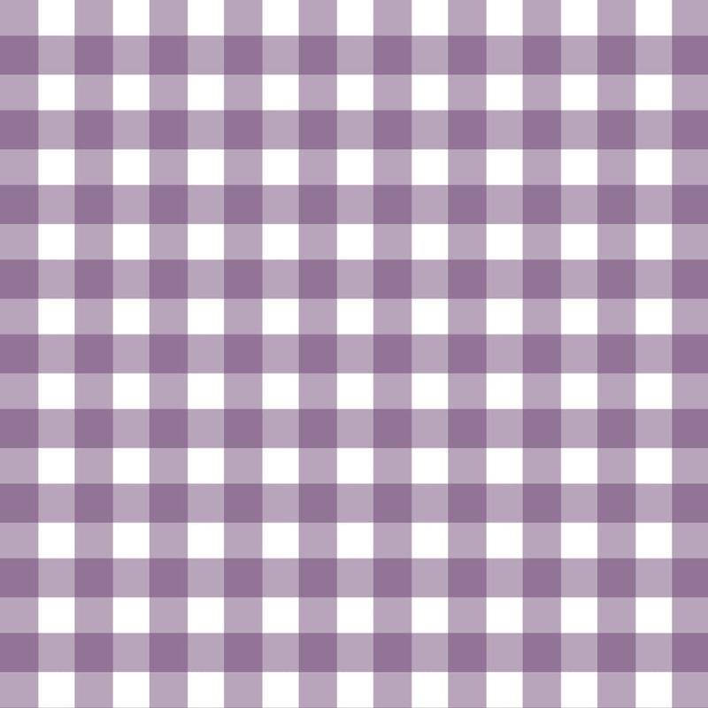 Gingham Pattern Pillow Sham, 20"H x 30"W, White/Lilac Border