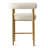 24" Beige Boucle Counter Stool with Arm